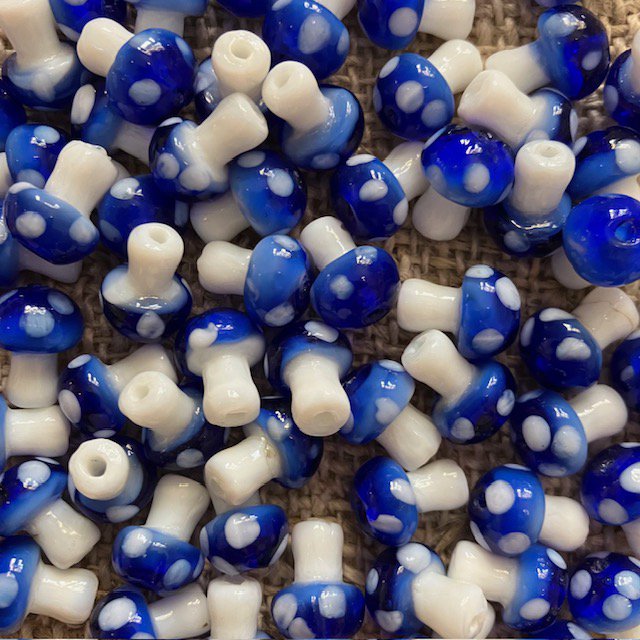 Kinderarmband paddestoel blauw handgemaakt