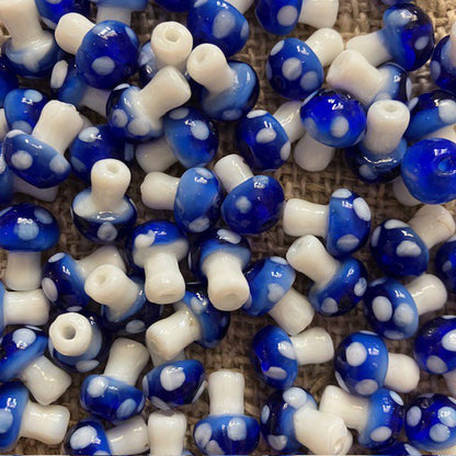 Kinderarmband paddestoel blauw handgemaakt