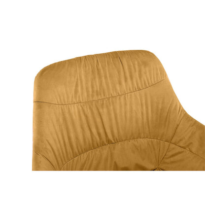 Fauteuil mosterdgeel fluweel honingraatstiksel 64x82x63 cm