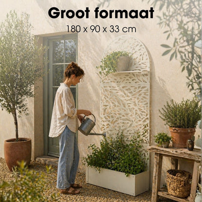 Plantenstandaard 90x33x180 cm gebroken wit ijzer