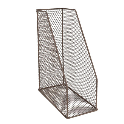 Tijdschriftenhouder 23x11x30 cm bruin metaal