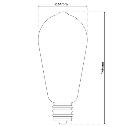 LED lamp E27 4W Ø 6,4 cm amber metaal glas