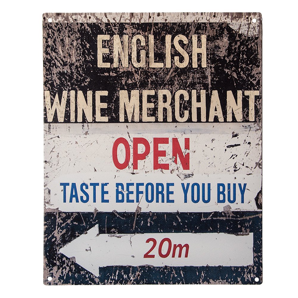 Sign 20x25 cm Beige Iron Wall Plaque