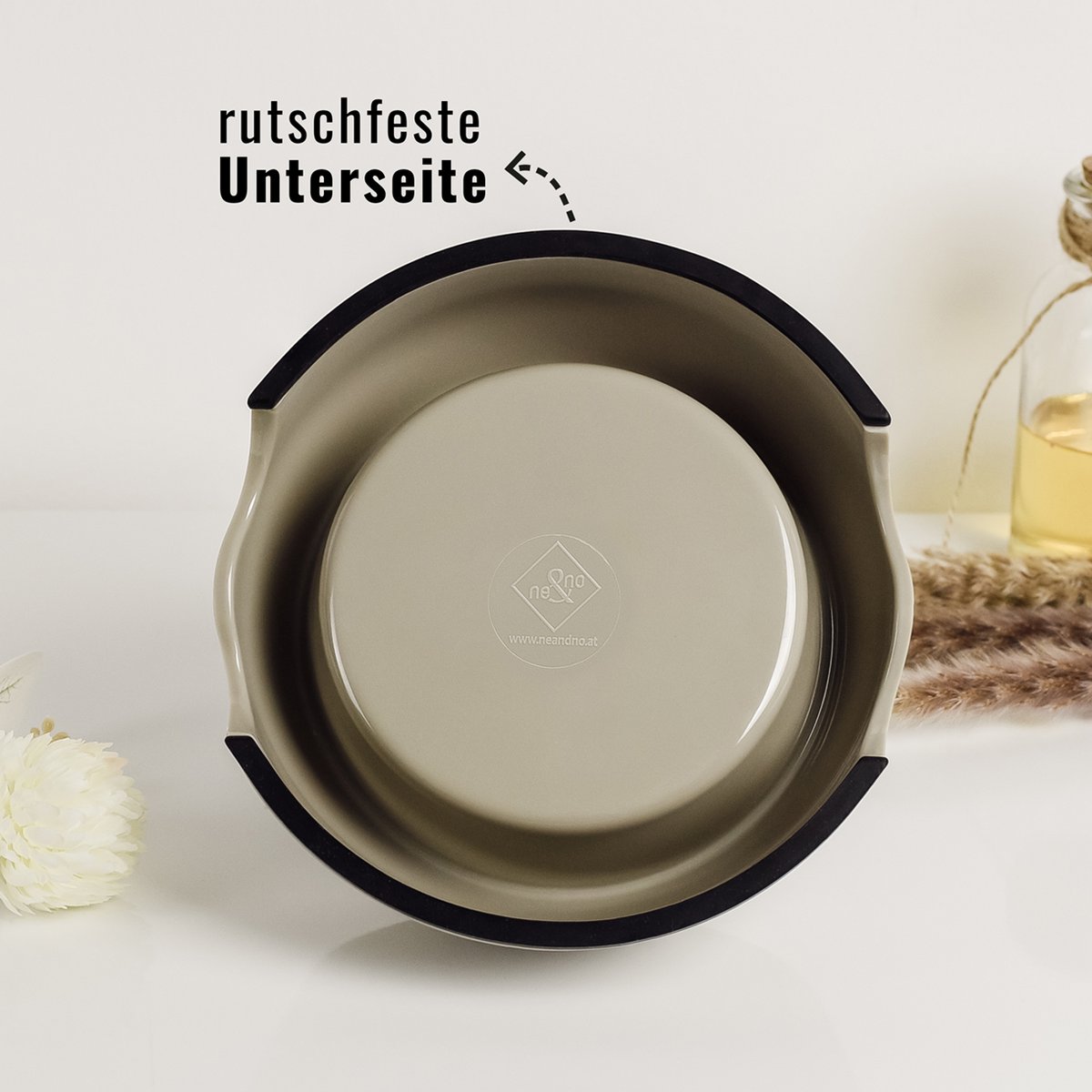 Huisdieren voerbak dubbel 160-1400ml melamine roestvrij staal taupe