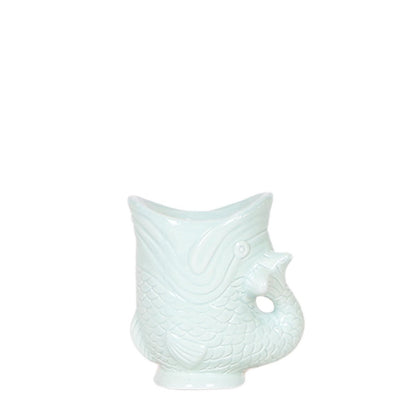 Sierpot visvorm Ø6 cm turquoise keramiek