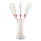 Champagneglazen set van 6 met rode voet