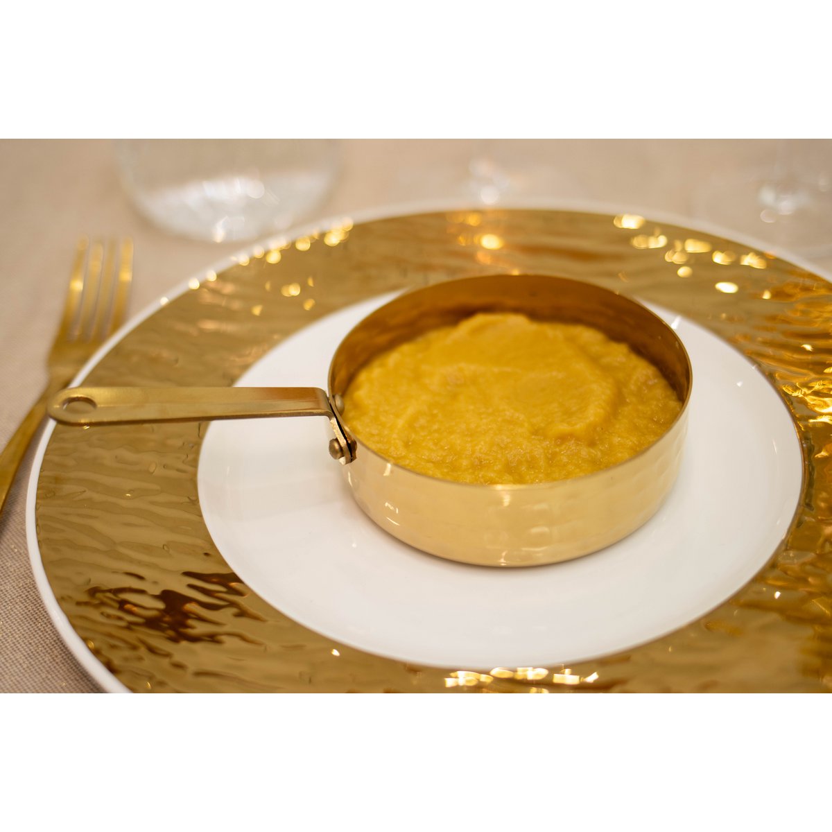 Mini sarkpan goud 10.5x10.5x3.5 cm roestvrij staal