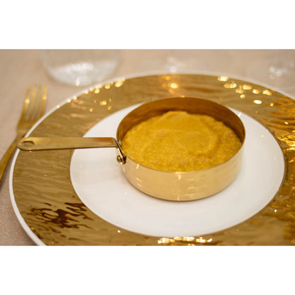 Mini sarkpan goud 10.5x10.5x3.5 cm roestvrij staal
