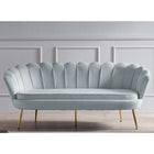 3-seater shell sofa in light grey velvet