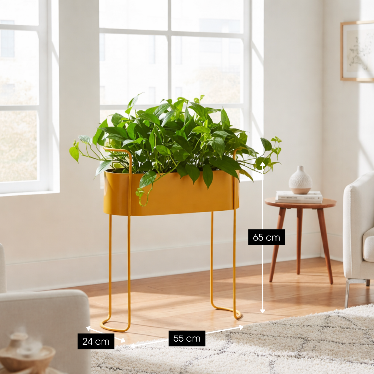 Plantenbak Moritz 55x24x65 cm bruin ijzer