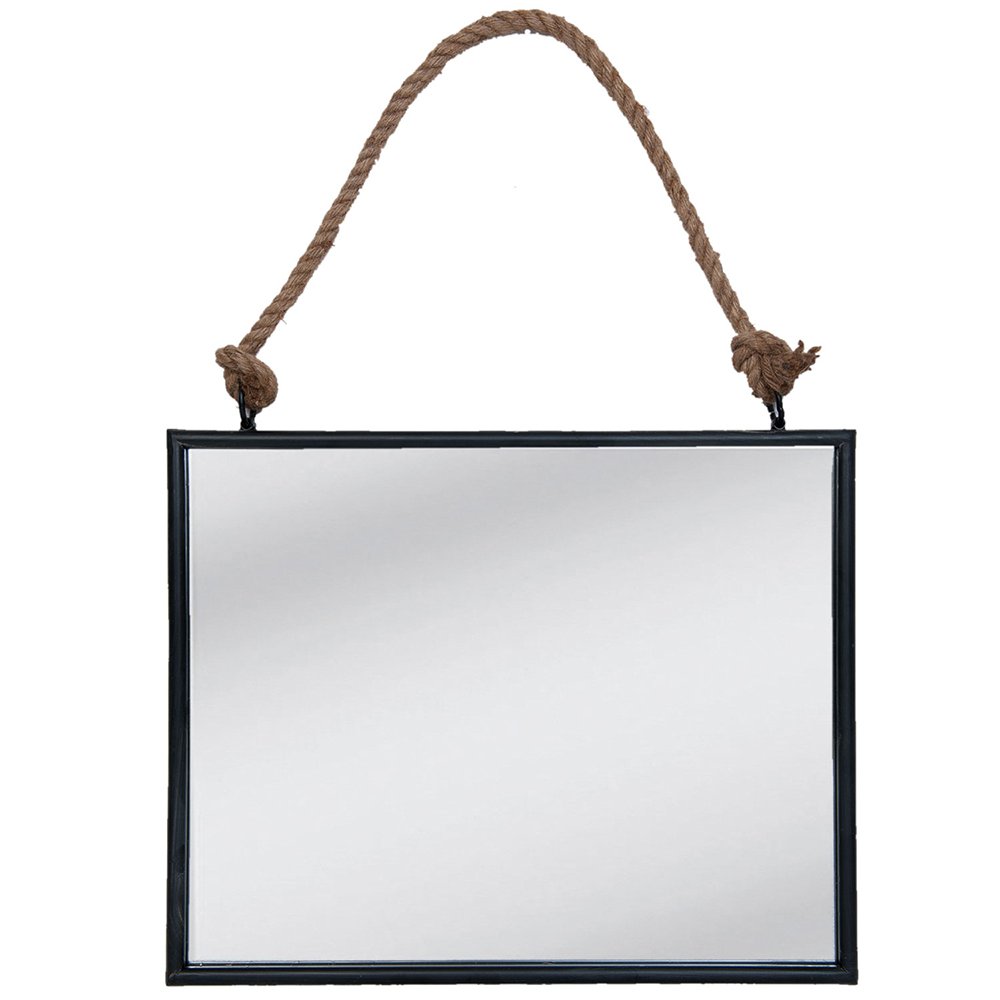 Mirror 50x40 cm Black MDF Large Mirror