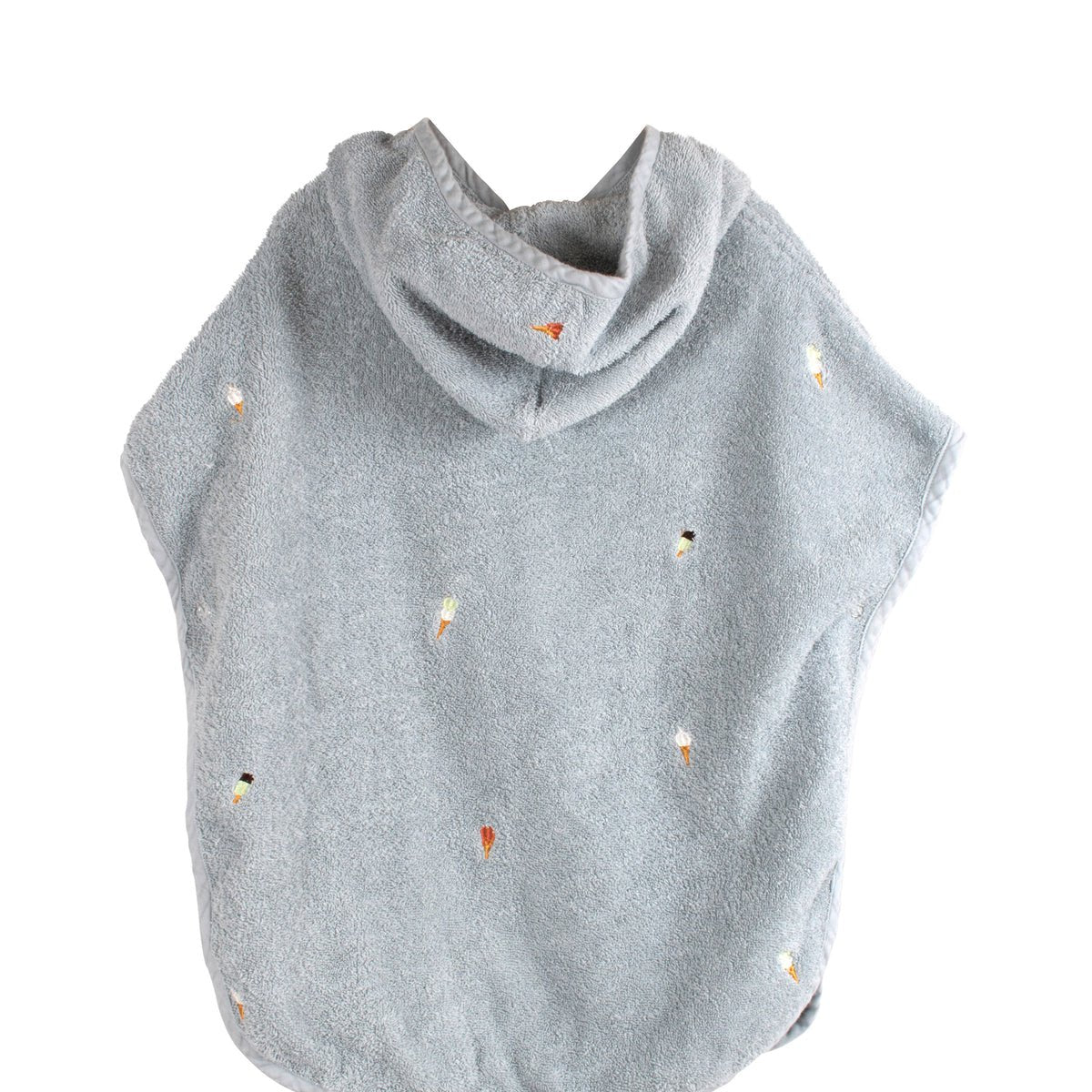 Strandponcho biologisch katoen parelblauw