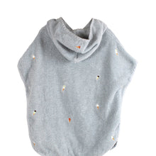 Strandponcho biologisch katoen parelblauw