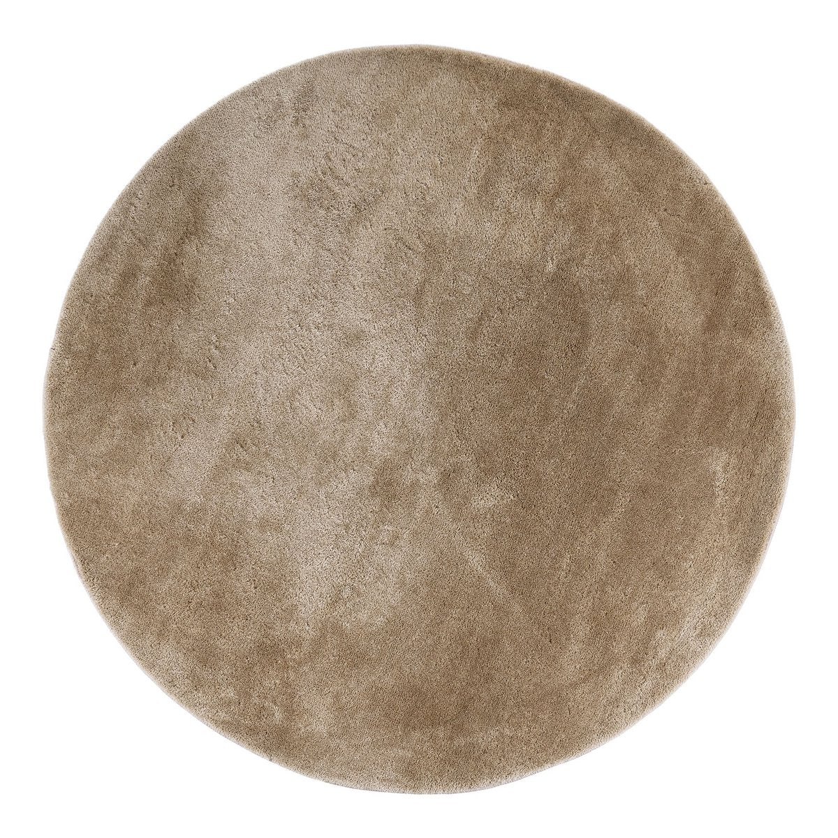 Vloerkleed rond 160 cm zand polyester