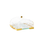 Aperitif tray with acrylic cups and bell
