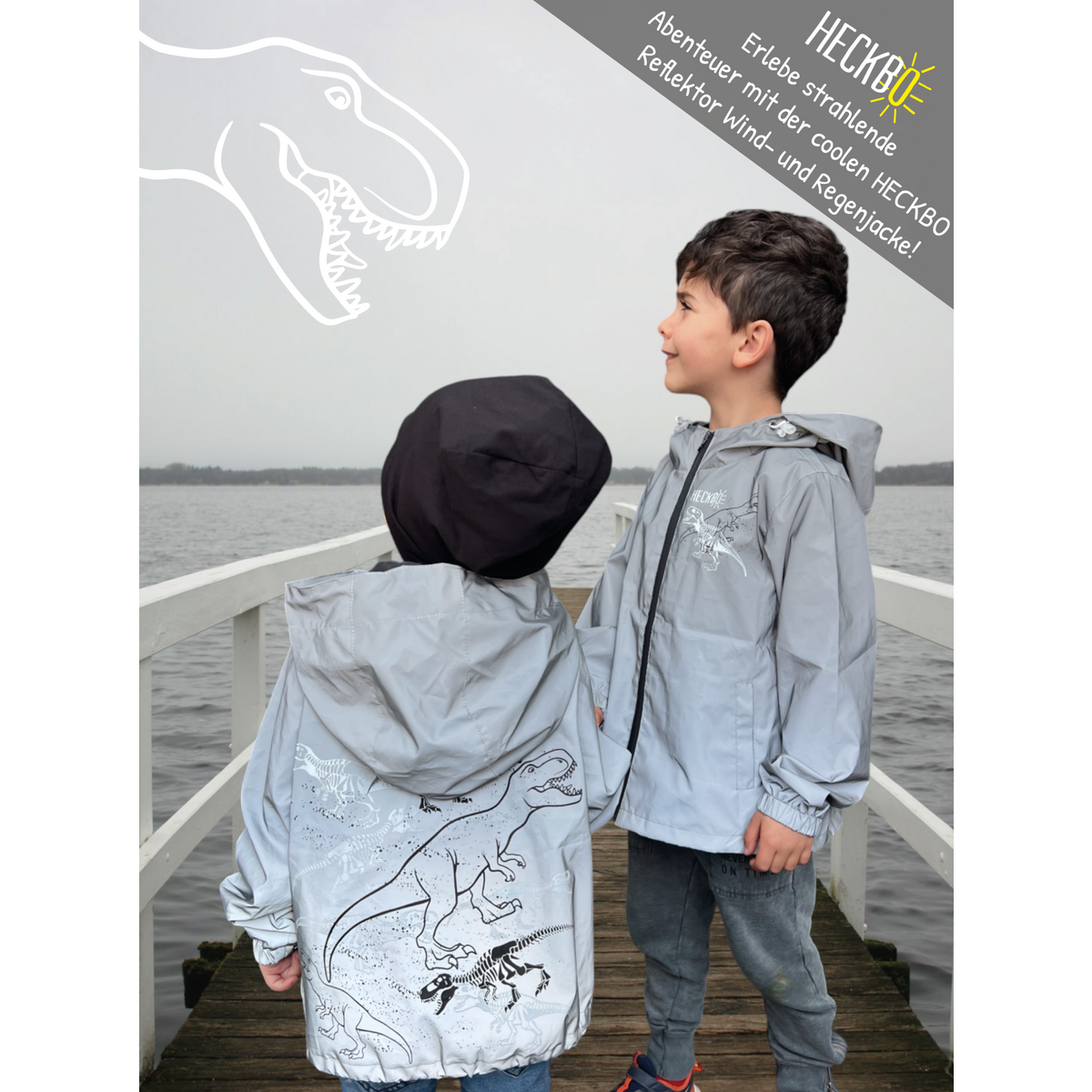 Kinder Reflector Regenjas Dinosaurussen Met Dinosaurusprint