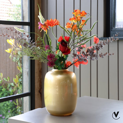 Vaas glas goud Ø25 x H35 cm