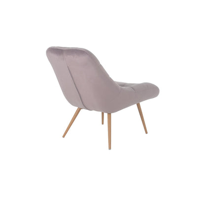 Armchair XXL velvet pink metal wood-look