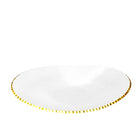 Salad bowl with gold rim oval glass 29.5x19x6cm