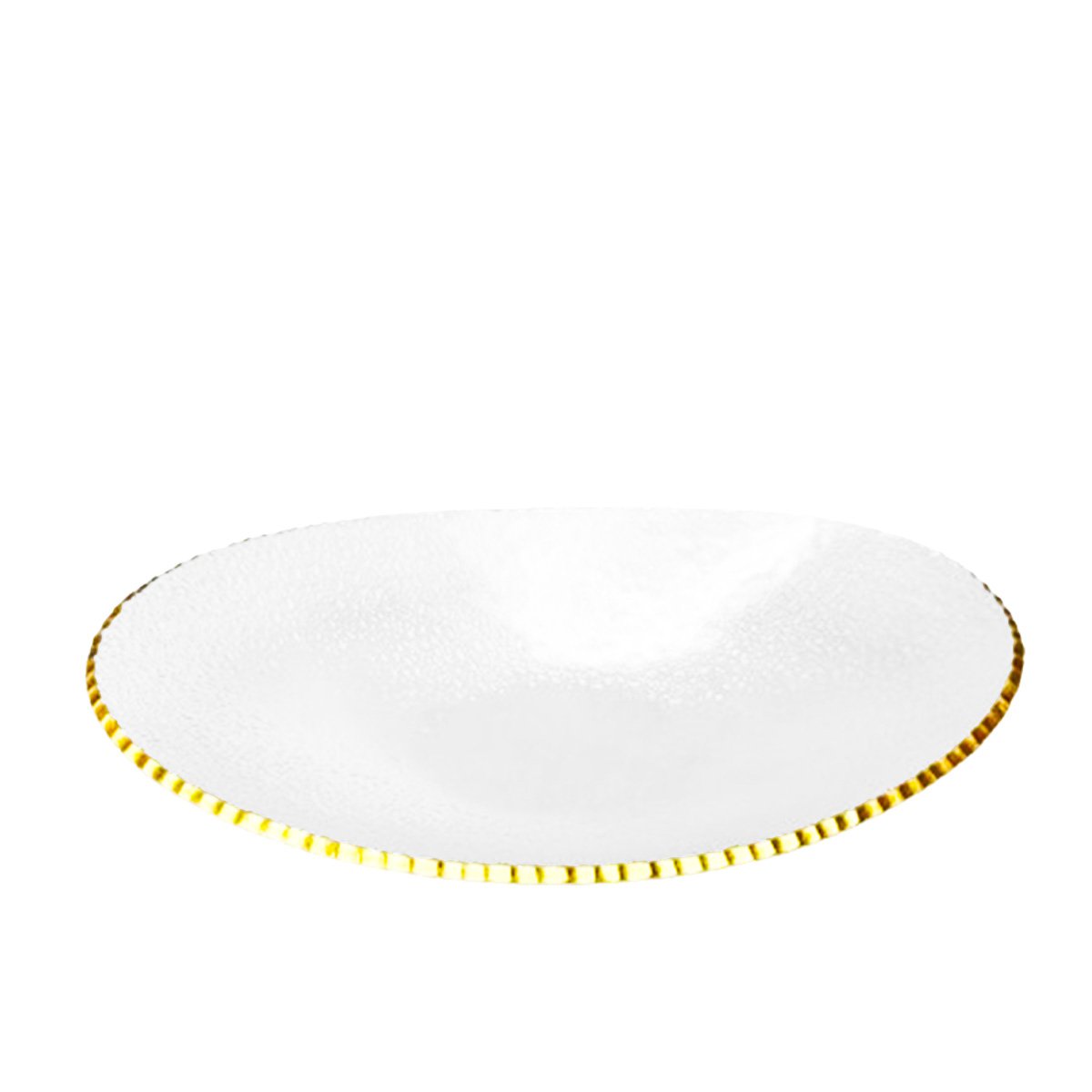 Salad bowl with gold rim oval glass 29.5x19x6cm