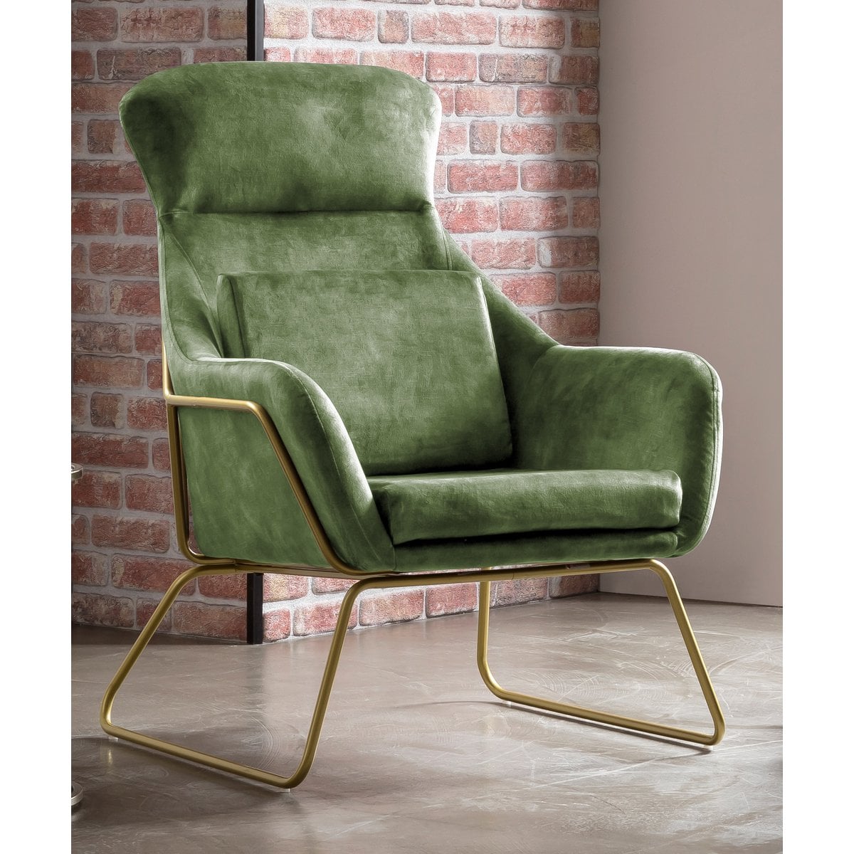 Fauteuil groen velours 73x80x102 cm