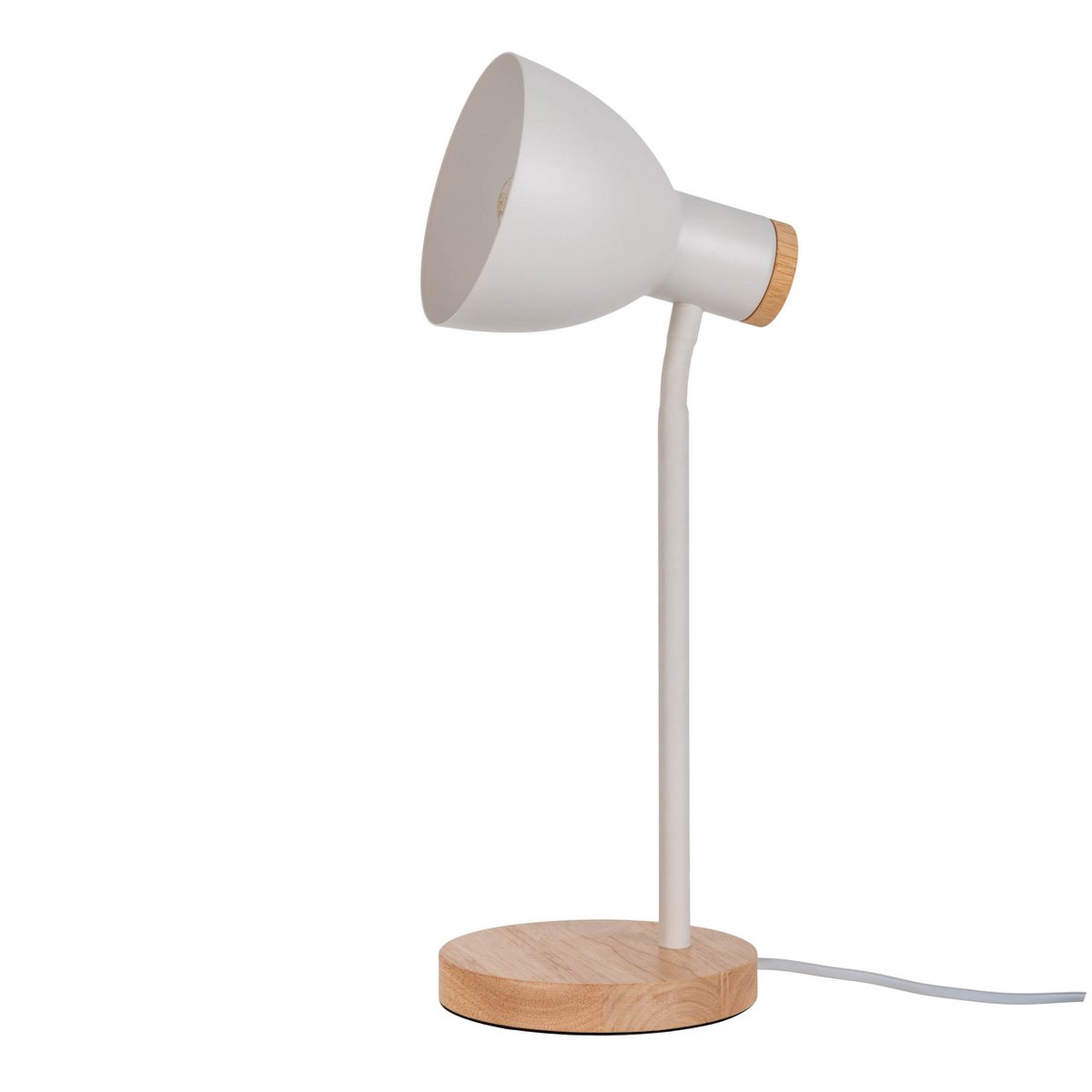 Bureaulamp Marie metaal hout wit 36,5 cm