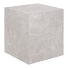 Prague Side Table Marble Look Beige Living Room 40x40x45cm