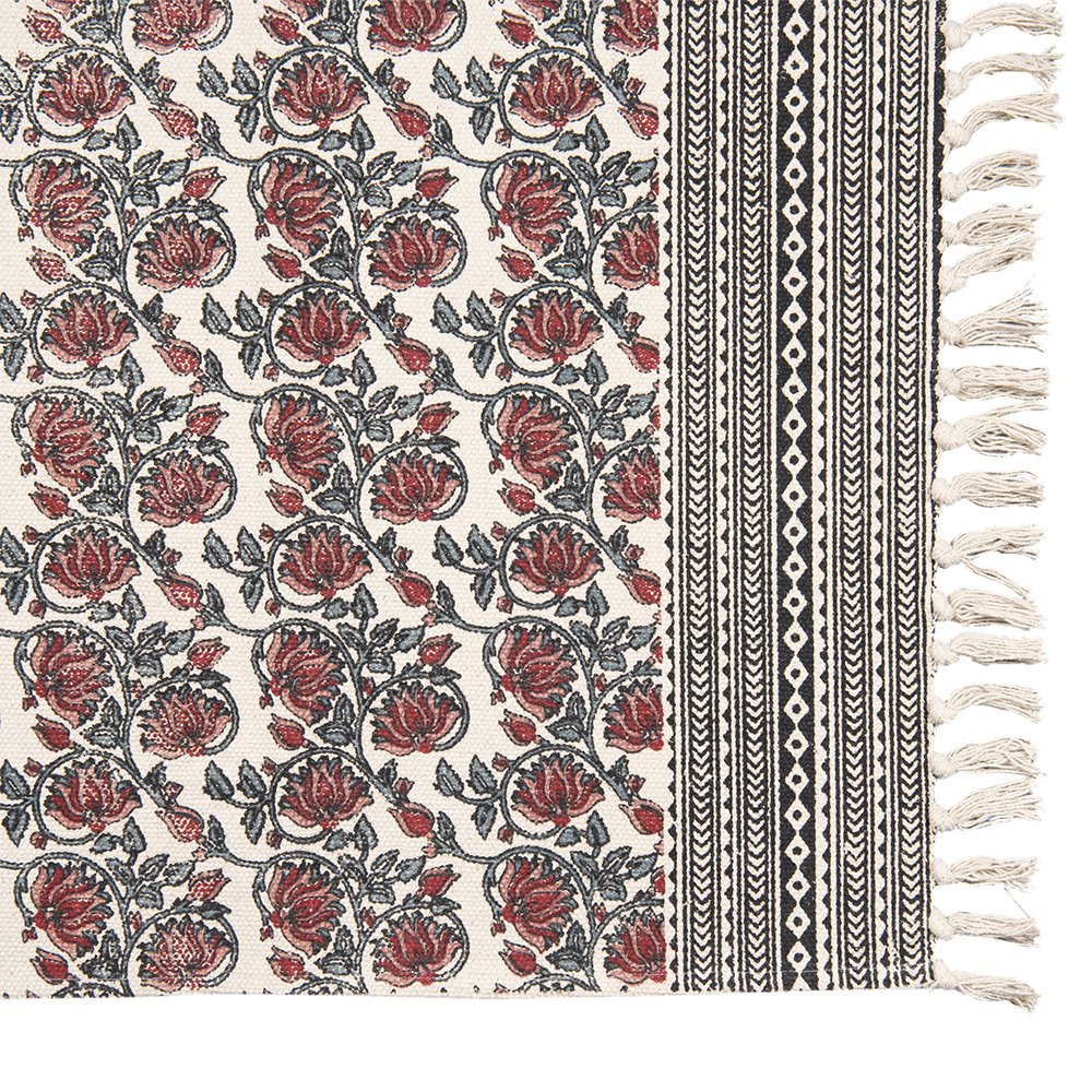 Vloerkleed 140x200 cm katoen rood wit
