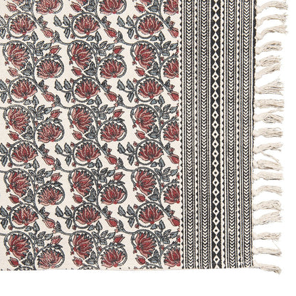 Vloerkleed 140x200 cm katoen rood wit