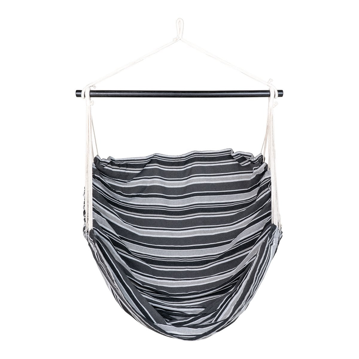 Lamia hangstoel - grijs/zwart, 85% katoen 15% polyester, lariks