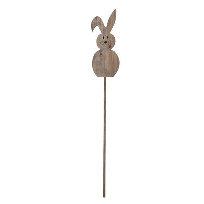 Tuinsteker konijn 100 cm bruin hout