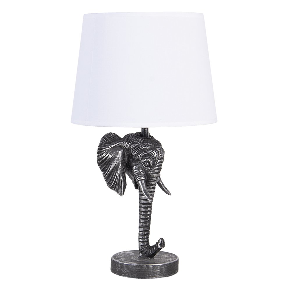 Tafellamp olifant 23x23x41 cm zwart wit
