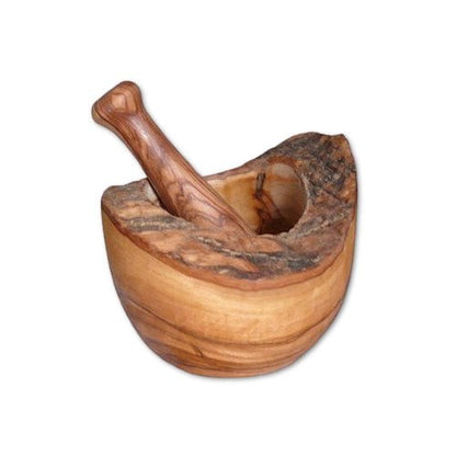 Vijzel olijfhout Ø 12 cm met stamper