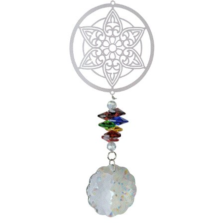 Windspinner 40 cm glas mandala kristal