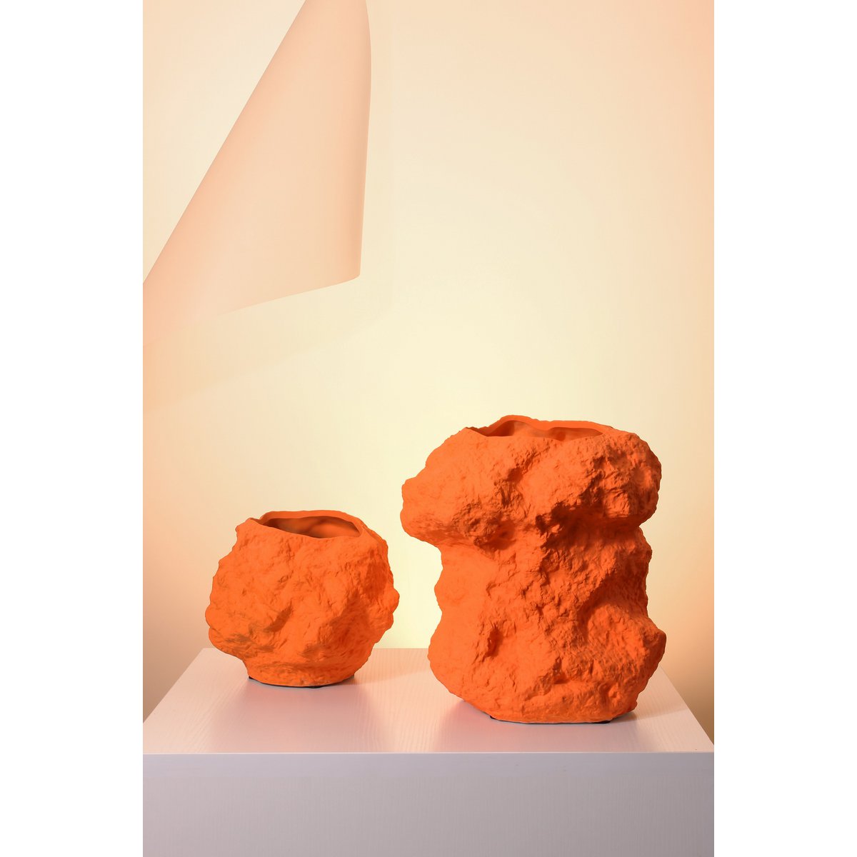 Keramieken Vaas Met Look Of Rock In Trendy Oranje CHU32OR