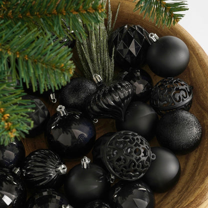 Christmas baubles set Black