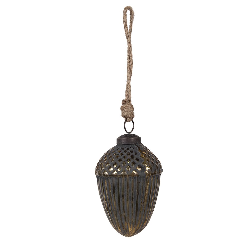 Kerstbal Ø 7x10 cm zwart glas