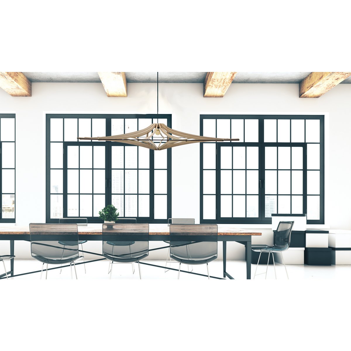 Hanglamp XL 160 cm zwart MDF