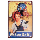 Wanddecoratie metaal 20x30 cm geel blauw