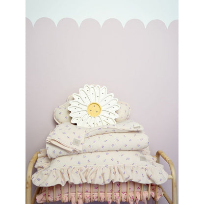 Mousseline kinder overtrekset paars vergeet-mij-nietje 95x65 cm