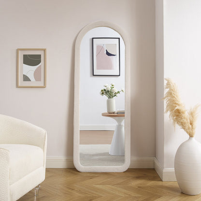 Mirror faux fur beige 60x160 cm