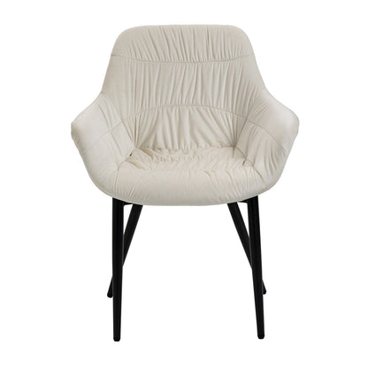 Fauteuil crème fluweel 63x61x81.5 cm metaal
