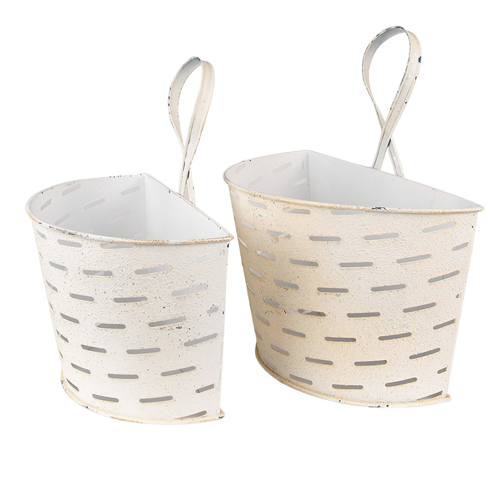 Plant holder beige iron hanging pot