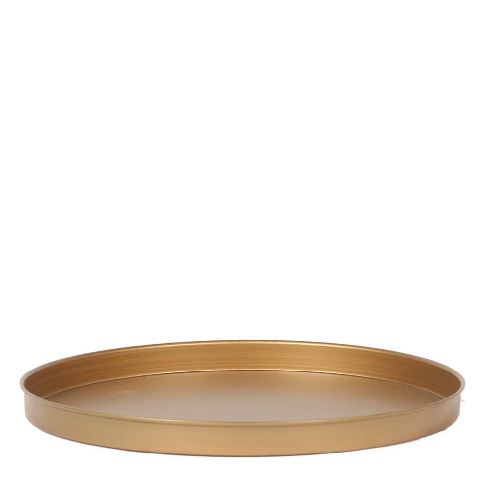Dienblad rond 30 cm goud massief