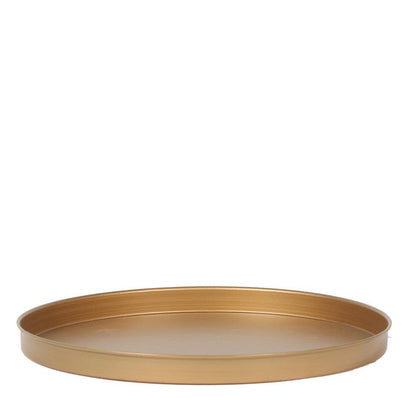 Dienblad rond 30 cm goud massief