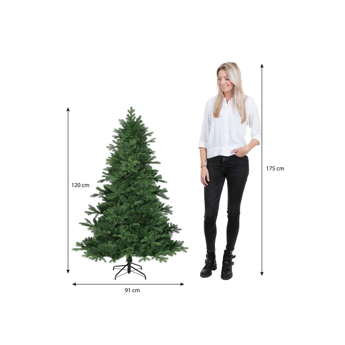 Brampton Artificial Christmas Tree - H120 x Ø91 cm - Green
