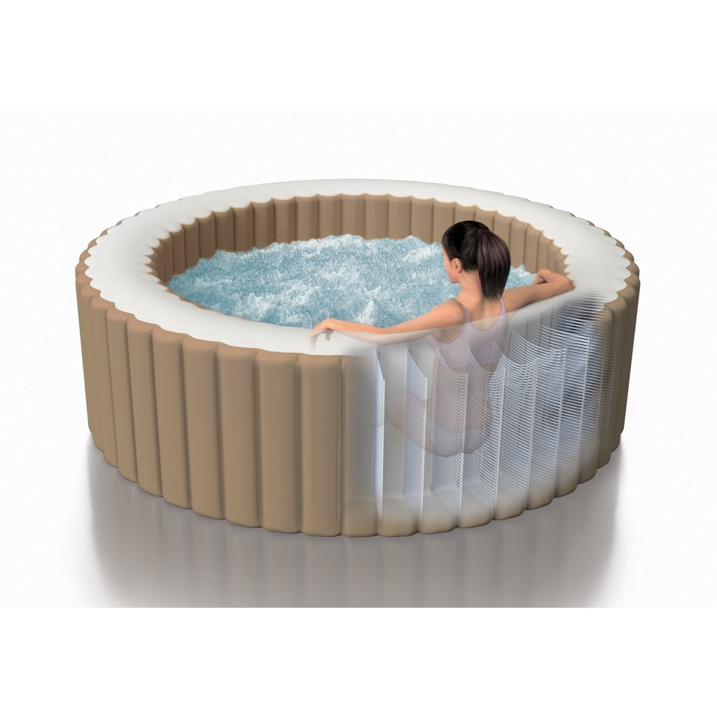 Intex 28476 Purespa Bubble Massage Jacuzzi 4-Persoons Set + Energy Efficient Afdekzeil