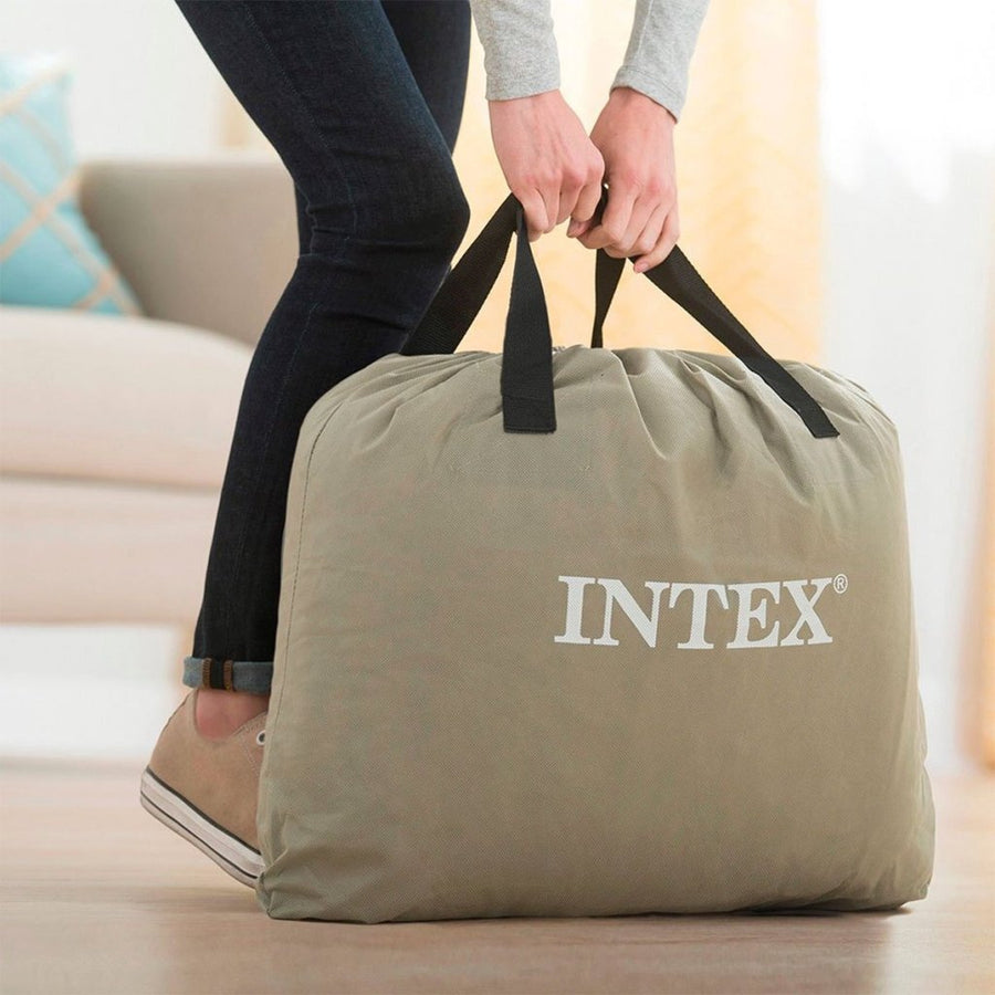 Intex 64418Nd Comfort Plush Queen High 2-Persoons Luchtbed 203X152X56 Cm + Ingebouwde Pomp Grijs