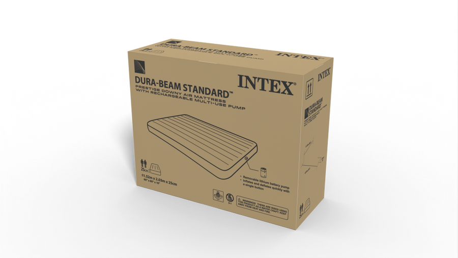 Intex 64189Np Queen Dura-Beam Prestige Downy Luchtbed Met Pomp