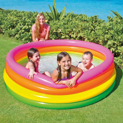 Intex 56441Np Wet Set Collection Sunset Glow Opblaaszwembad 168X46 Cm Roze/Oranje/Geel/Groen